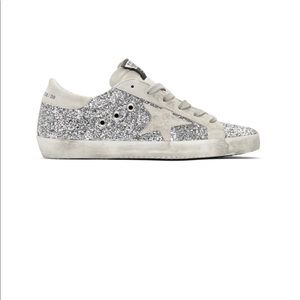 Golden Goose Silver Glitter Superstar Sneaker